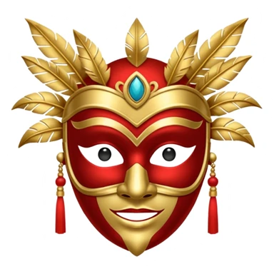 kırmızı karnaval maskesi sticker