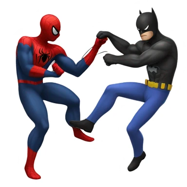 spiderman getting beaten by batman sticker