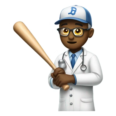 Scientist evaluating a baseball players swing sticker