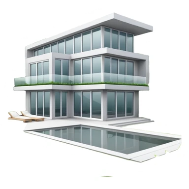 A modern house with clean architectural lines, large glass windows, minimalist design, white and gray tones, surrounded by greenery, soft natural lighting, realistic style, high detail
 sticker