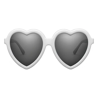 White heart shaped sunglasses sticker
