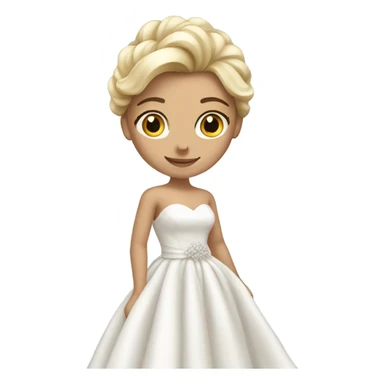 Beautiful finish blonde girl with long wedding dress sticker