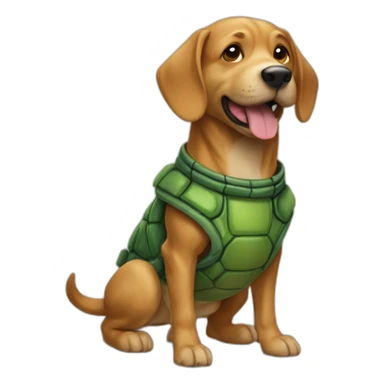 Chien sur tortue sticker