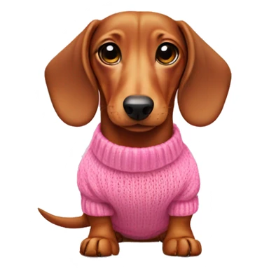 Dachshund with pink sweater sticker