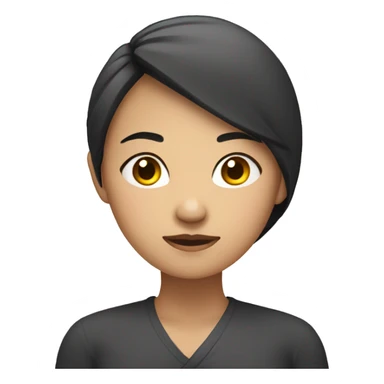 asian woman, arms crossed over her chest and blank expression sticker