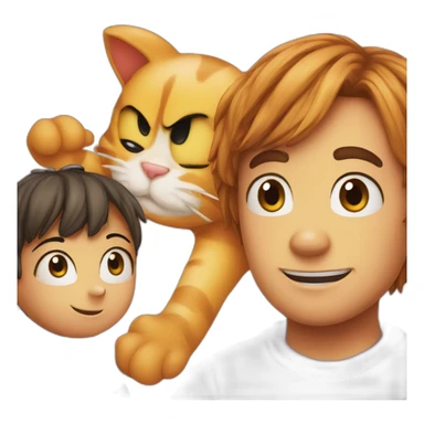 garfield and an anime girl sticker