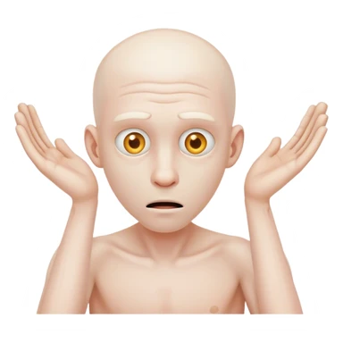 pale man prostrates himself asking for help sticker