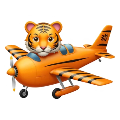 tiger flying on top of an airplane sticker