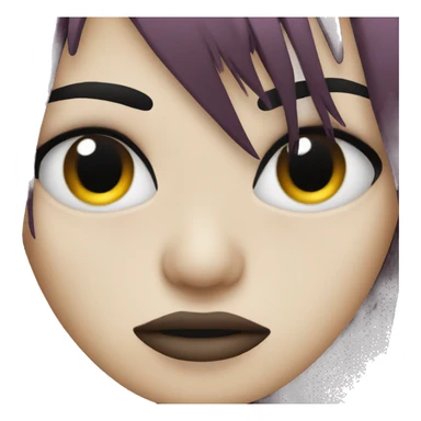 Emo emoji with bangs over the eye covering half the face  sticker