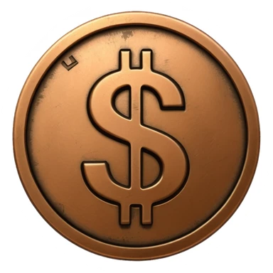 Coin bronze, Dollar sign. sticker