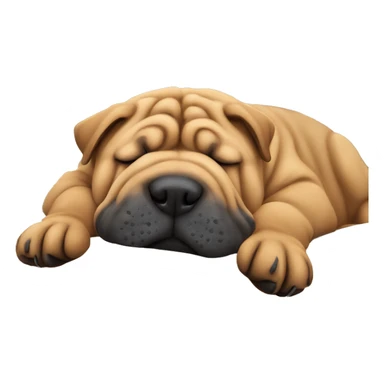Brown Shar Pei sleeping sticker