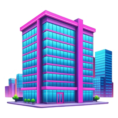 office building with neon lights sticker