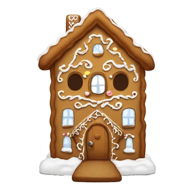 Gingerbreadhouse with eyes and smile sticker