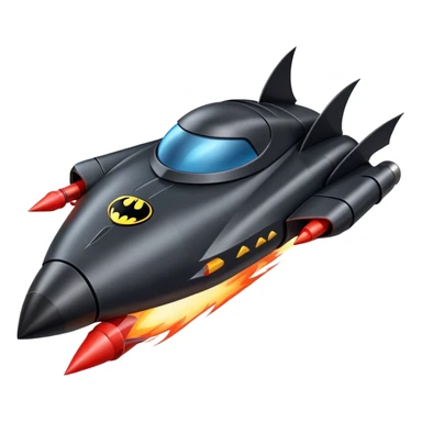 batmobile riding a rocket ship boom! sticker