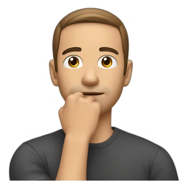 Man touch his chin with hand sticker