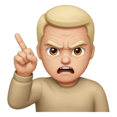 A angry face flipping off somebody sticker