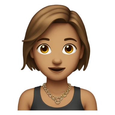 Brown-haired girl with necklace sticker