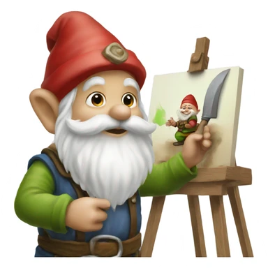 gnome painting a gnome sticker