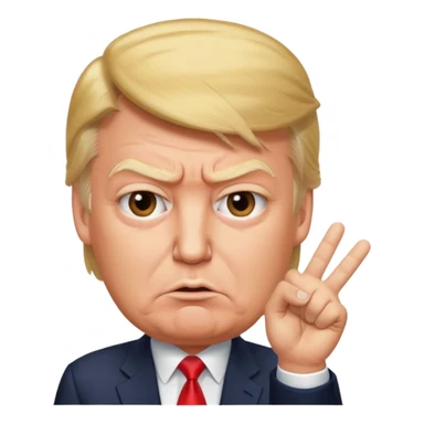 donald trump doesn't agree. and he shows it with gesture  sticker