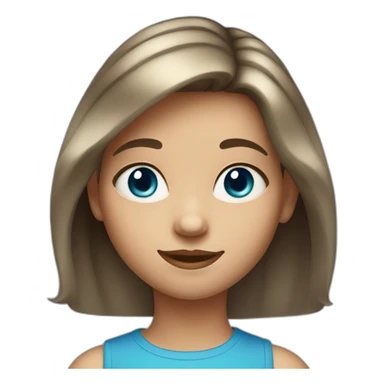 9 year old girl with blue eyes and medium hair sticker
