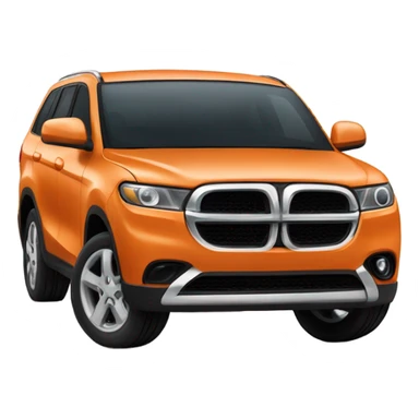 Black and white cat driving an orange SUV ￼ sticker