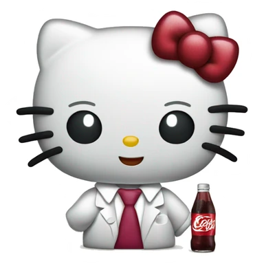 hello kitty with dr pepper sticker