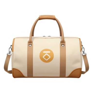 white and beige gym bag, minimal aesthetic sticker