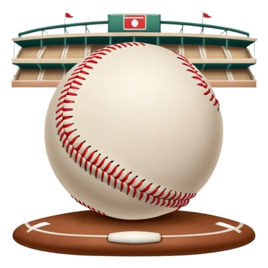 Cinematic Realistic image of a classic baseball, rendered with detailed stitching and textured leather, set against a nostalgic ballpark backdrop with soft, golden lighting that evokes Americana sticker