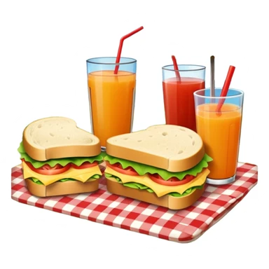 picnic with sandwiche and juice sticker