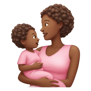 Mom and baby pink cute sticker