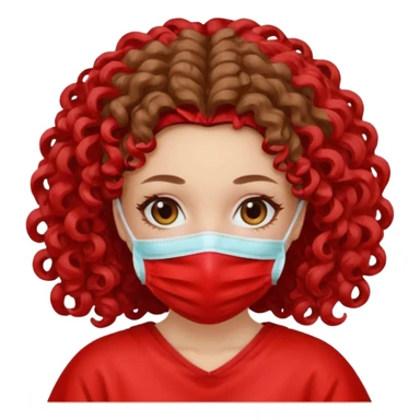 Lilith symbol seductress evil surgeon. Hair curly, long, and brown. Red surgical mask and hair covering. She works for cartel and kills with a scalpel. , evil surgeon  sticker
