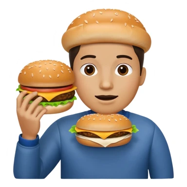 comiendo hamburguesa sticker