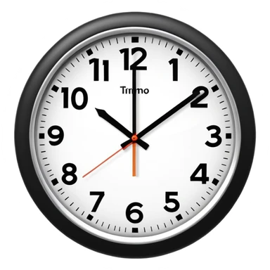 A classic analog wall clock showing 10:10 time sticker