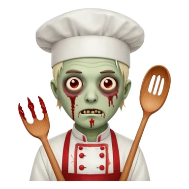 black zombi man chef sticker