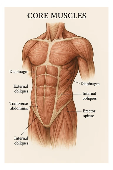 muscoli del Core anatomia sticker
