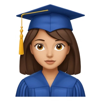 brunette woman with graduation cap sticker