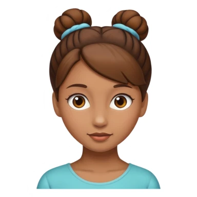 Girl with light brow skin and brown hair in bun sticker
