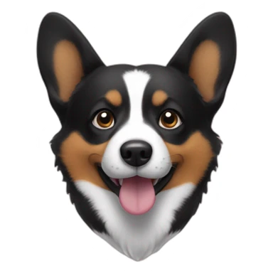 Black corgi disspproving sticker