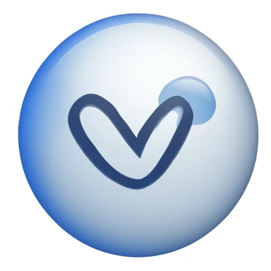 White correct tik mark in a blue ball sticker