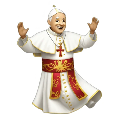 pope dancing zumba sticker
