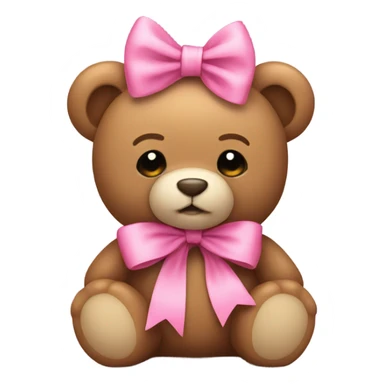 teddy bear with pink bow sticker
