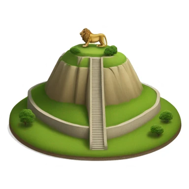 Lion's mound in Waterloo. It's green hill with a lion statue at the top sticker