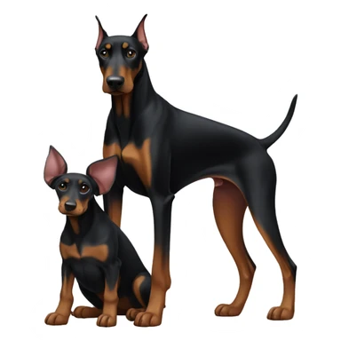 Doberman and Doberman together   sticker