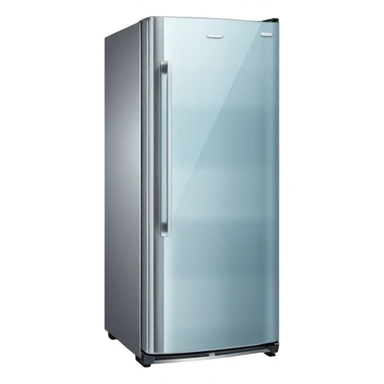 A refrigerator with a transparent front glass divided into three sections sticker