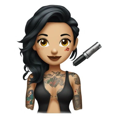 Female tattoo artist with black hair  sticker