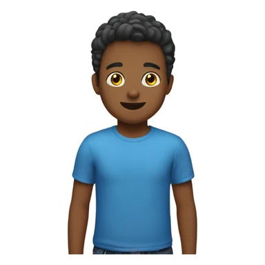 boy in blue shirt indoors sticker