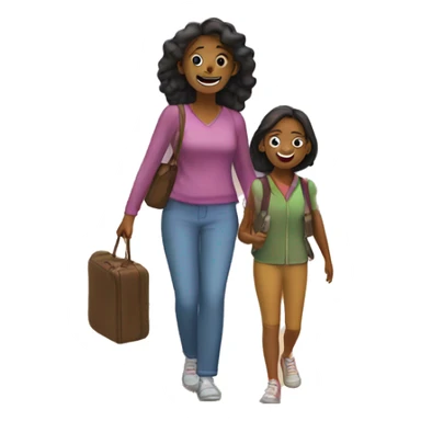Mom and daughter on a trip sticker