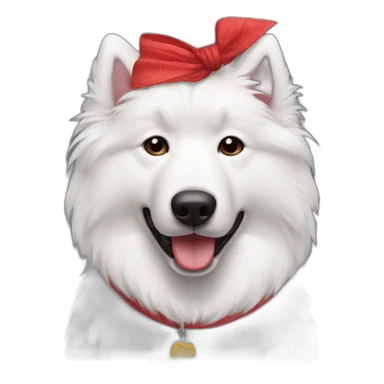 Samoyede wearing a red bandana sticker