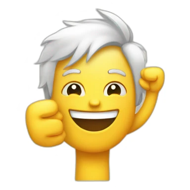 happy person positive energy with thumb of approval and excellence gesture sticker