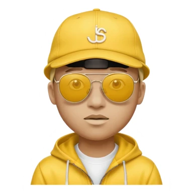 yellow rapper cap sticker